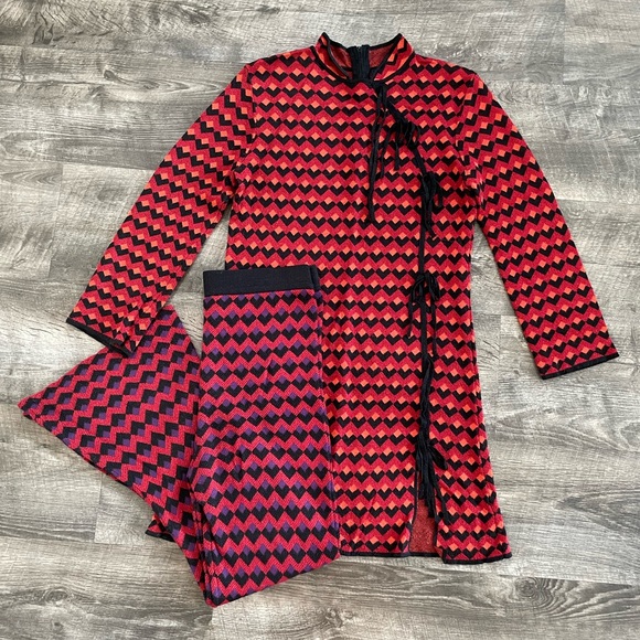 Zara Knit geometric print flare pants ♦️🟪 - Picture 13 of 15